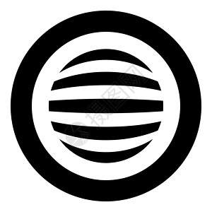圆形球体条纹条纹球体概念地球抽象球图标圆圈黑色矢量插图平面样式 imag插画