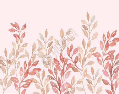 矢量米色粉色植物和叶子婚礼装饰背景图片