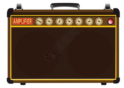 Power Amp 电源岩石棕色演出力量吉他手音乐体积大器旋钮喇叭背景图片