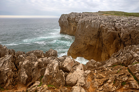 海错图普里雅布丰斯风景旅行岩石石头海景波浪风暴海岸支撑海洋背景