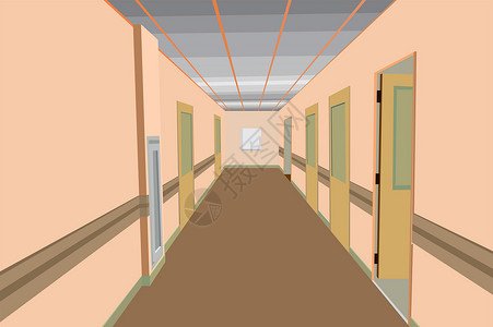 医院门空办公室医院的概念插画