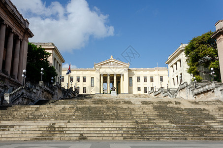 哈瓦那大学 哈瓦那 古巴背景图片