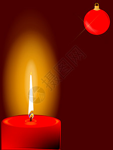 圣诞蜡烛照明插图燃烧季节性火焰玩具红色背景图片