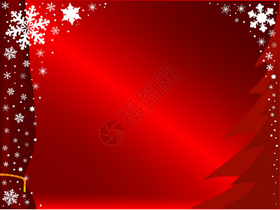 窗帘标签圣诞雪花标签白色红色圣诞卡片绘画窗帘季节性场景流苏背景