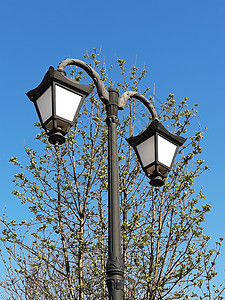 街灯街道灯光正方形公园天空城市路灯背景图片
