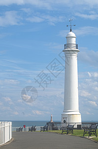 桑德兰英格兰东北部Seaburn灯塔背景