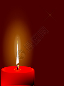 圣诞蜡烛燃烧季节性插图照明红色火焰背景图片