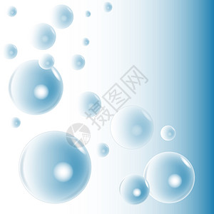 水泡泡蓝色插图水滴圆形飞溅反光背景图片