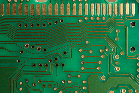 显微图空白的PCB板超巨型闭合 没有组件的董事会硬件电路板芯片力量盘子数据方案技术控制器科幻背景