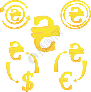 乌克兰的 3D 乌克兰格里夫纳货币符号图标设计图片