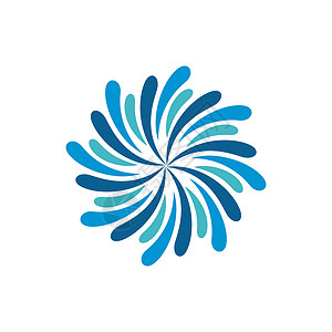 圆圈蓝色自然飞溅水装饰标志模板插图设计 矢量 EPS 10圆形蓝色装饰品环境商业圆圈风格瑜伽温泉艺术插画