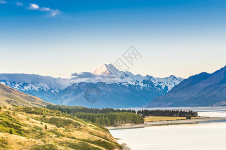 国家公园 新西兰 大洋洲风景旅行冰川公吨蓝色公园顶峰天空旅游国家背景图片