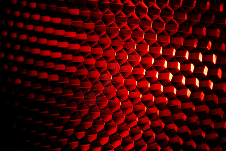 特写蜂窝网格纹理与红光 红色和黑暗相遇蜂蜜技术梳子材料矩阵艺术细胞六边形墙纸配件背景图片