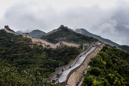 世界奇迹 中国长城石头地标历史文化遗产历史性爬坡旅行背景图片