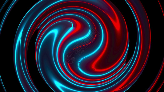 龙卷风线条计算机生成的抽象扭曲背景 霓虹色线的 3D 渲染圆形合并螺旋运动魔法漏斗技术旋转踪迹旋风速度漩涡背景