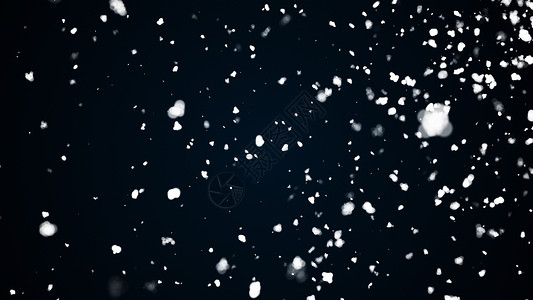 黑色粒子许多雪花随机地在空中缓慢飘落 计算机生成的黑色背景上的 3d 渲染雪风暴魔法薄雾活力漩涡灰尘粉末宇宙运动粒子背景