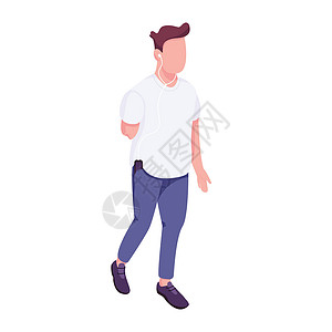 肢体缺失的人行走扁平的彩色矢量不露面的角色 手臂被截肢的家伙 用于网页图形设计和动画的残疾人积极生活方式孤立卡通插图背景图片