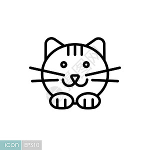 猫矢量图标 宠物动物标志插图卡通片猫咪小猫标识背景图片