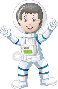 宇航员卡通隔离卡通片工作乐趣人物工人手套吉祥物快乐微笑蓝色背景图片