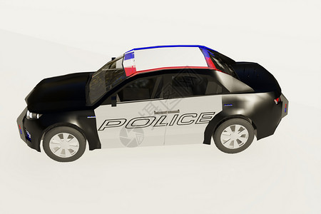 军事战备车3d 现代警车的插图背景