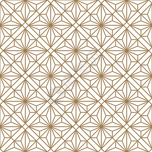 金色和白色的无缝几何图案 日式 Kumiko包装商事格子打印海报马赛克工艺屏幕正方形网格背景图片