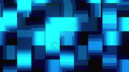 计算机生成的抽象技术背景 黑白方形的 3D 渲染融合运动数据网络细胞正方形粒子魔法电脑展示网格背景图片