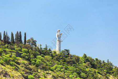 卡尔特利(Kartli母亲或格鲁吉亚母亲)纪念碑 格鲁吉亚第比利斯背景