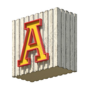 复古混凝土红色黄色字体字母 A 3背景图片