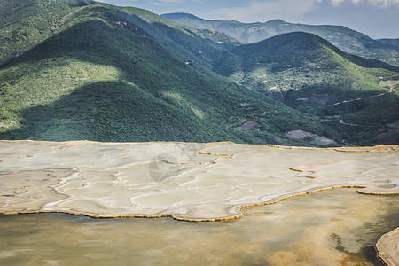 墨西哥瓦哈卡州自然地点景点社论旅行地标旅游瀑布照片背景