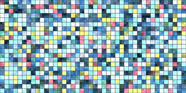 蓝色白色黄色平铺彩色方块 五颜六色的马赛克纹理 明亮的填充几何背景 无缝背景背景图片