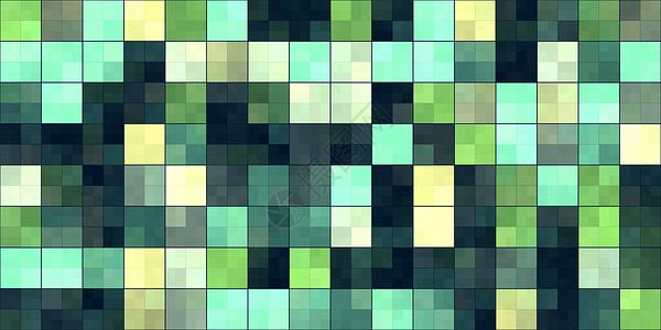 绿色平铺彩色方块 五颜六色的马赛克纹理 明亮的填充几何背景 无缝背景背景图片
