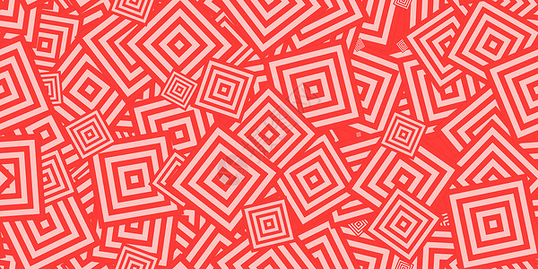 红色方块同心多边形背景 无缝催眠迷幻成分背景图片