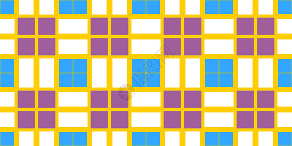 蓝色黄色深紫色细胞检查背景 无缝方格的野餐桌布纹理 经典格子几何格子背景图片