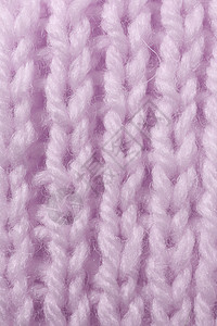 淡紫色羊毛针织质地 垂直编织钩针详细行 毛衣纺织背景 微距特写背景图片