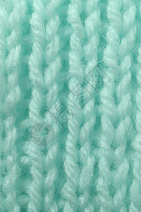 薄荷羊毛针织质地 垂直编织钩针详细行 毛衣纺织背景 微距特写背景图片