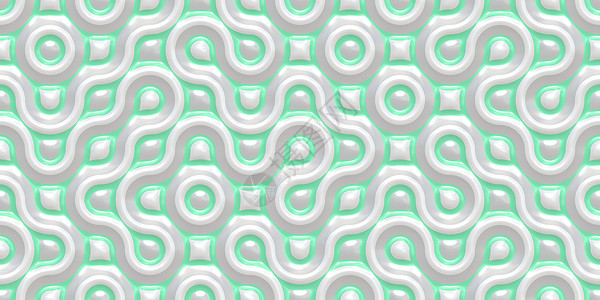 浅绿色无缝断裂拖拉背景 几何摩西连接纹理 铁环圈Labyrinth回滴背景图片