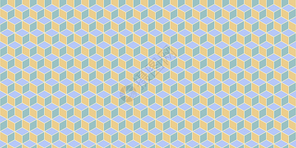 黄色天蓝色无缝立方体图案背景 等距块纹理 几何 3d 马赛克背景背景图片