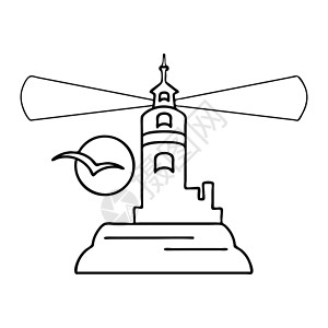 塔皮兹在白色背景上隔离的灯塔图标插画