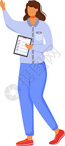 分发邮局女工平面彩色矢量图制作图案插图邮政邮资工人女士白色女性文档核实邮件插画