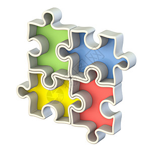 四种基本颜色拼图3战略挑战玩具黄色蓝色绿色解决方案红色拼图游戏图表背景图片