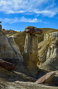 希斯·莱杰阿希斯莱帕的侵蚀造成的奇异沙岩层活动烟囱沙漠荒野石头砂岩气候荒地公园勘探背景