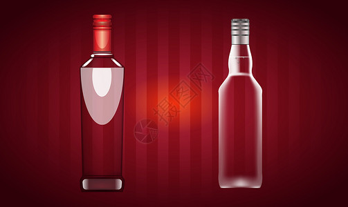 伏特加玻璃瓶抽象背景上伏特加瓶子的模拟插图豪饮液体嘲笑玻璃庆典标签水晶酒吧派对产品插画