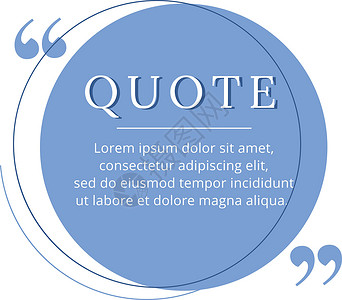 报价单素材引用空白帧矢量模板 蓝色气泡 报价单标签海报段落圆圈演讲创造力备忘录横幅笔记边界插画