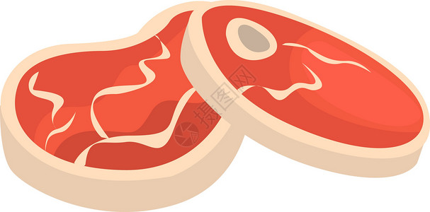 白色背景上的一块肉食物绘画营养牛肉产品牛扒炙烤猪肉黑色烧烤背景图片