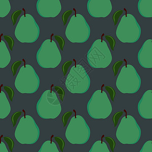 白色背景上的梨形插图矢量叶子水果墙纸纺织品艺术花园织物食物打印背景图片