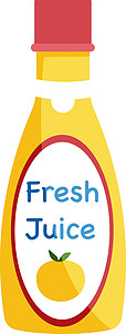 柠檬汁标签白色背景上中的新鲜果汁插画