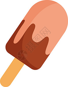 香草棒焦糖冰淇淋粉色玫瑰圣代插图黄色甜点焦糖产品香草奶油插画