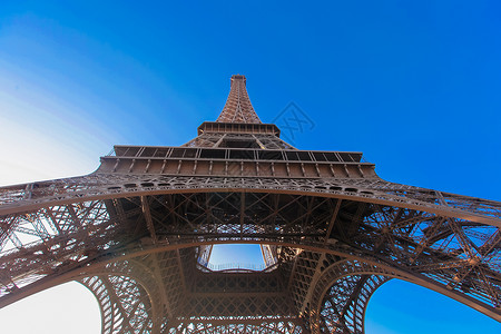 巴黎埃菲尔铁塔的美景场地建筑学地标火星假期蓝色木头战神广场金属背景图片