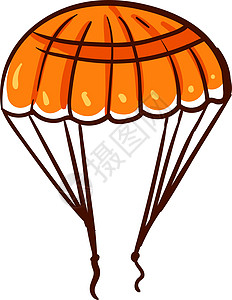 白色背景上的橙色天空插图伞兵跳伞员跳伞乐趣橙子卡通片运动风险背景图片