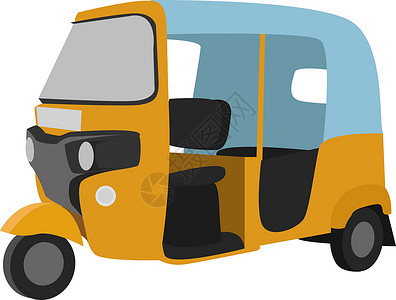 白色背景上的人力车旅行司机驾驶黄色职业红色运输服务绿色背景图片